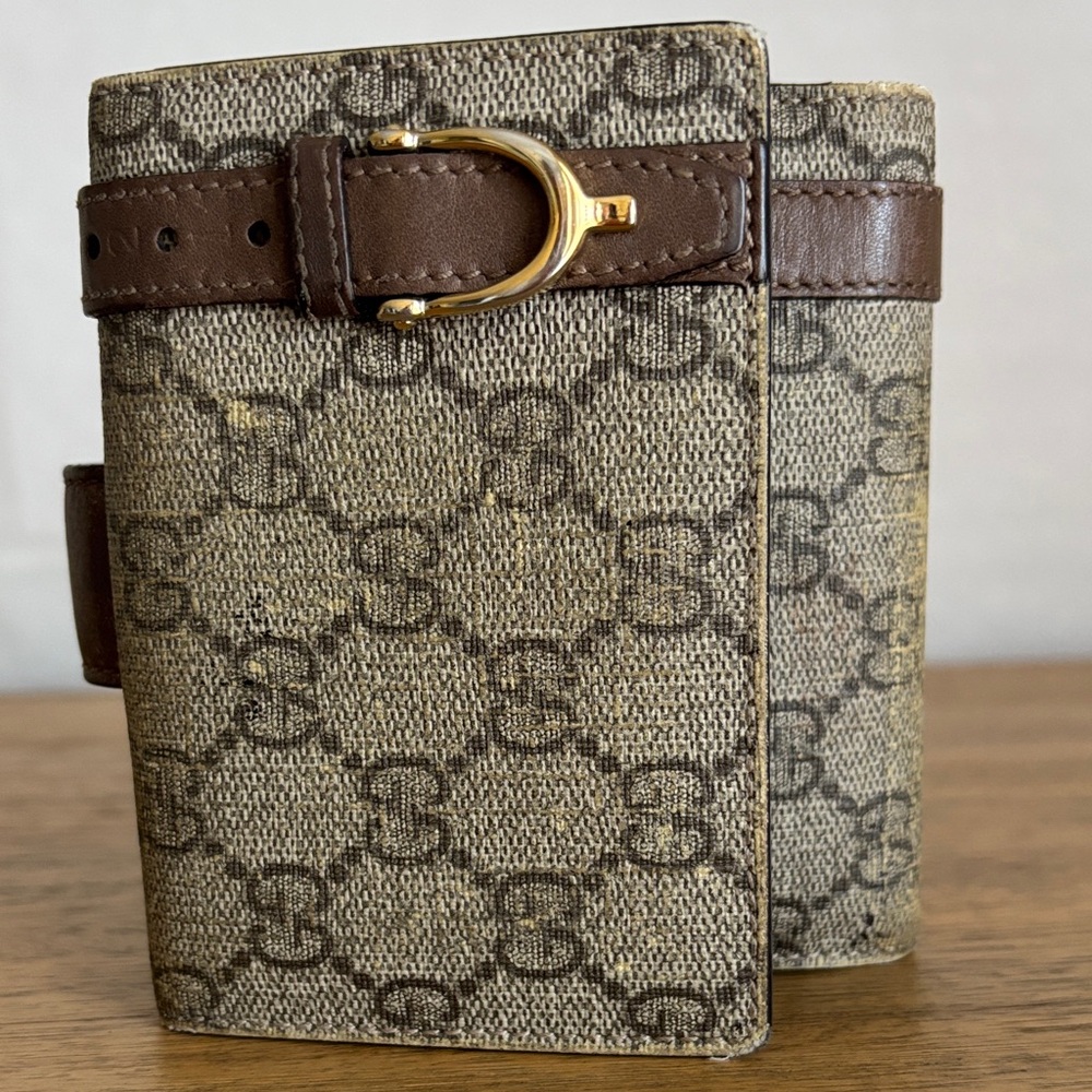 Brown and Gold GUCCI Monogram Wallet